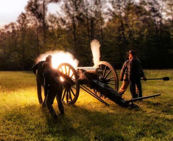Artillery demonstration at Fredericksburg