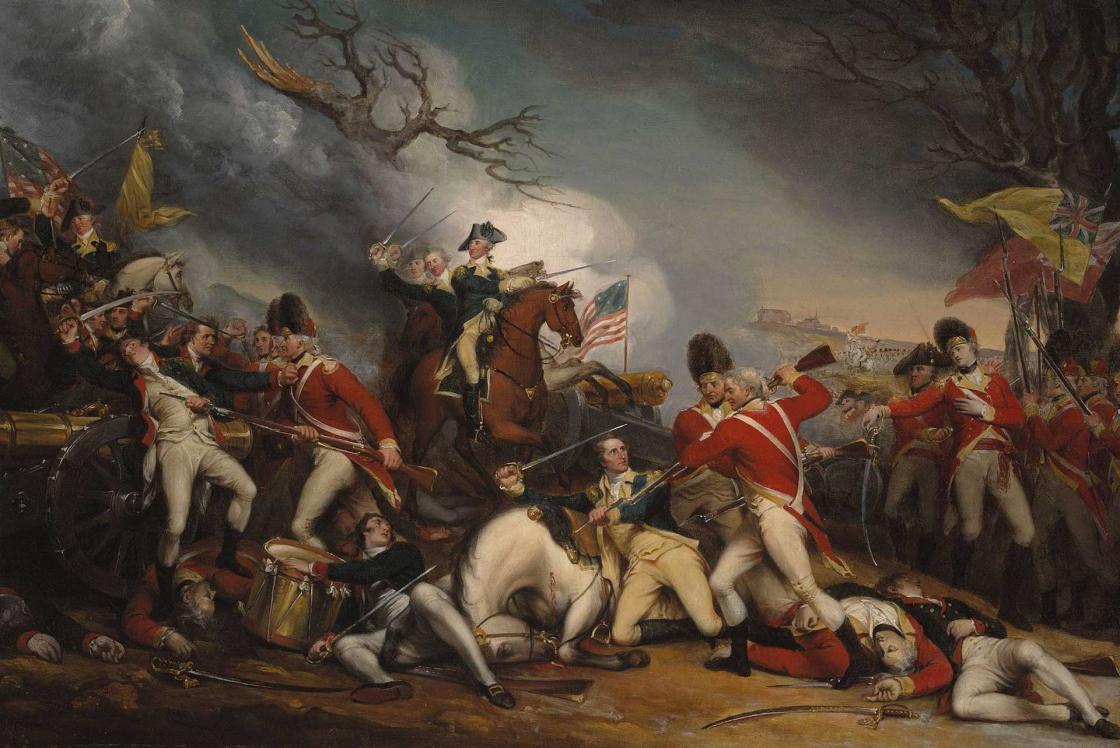 Painting depicting the American victory and death of General Mercer at the Battle of Princeton